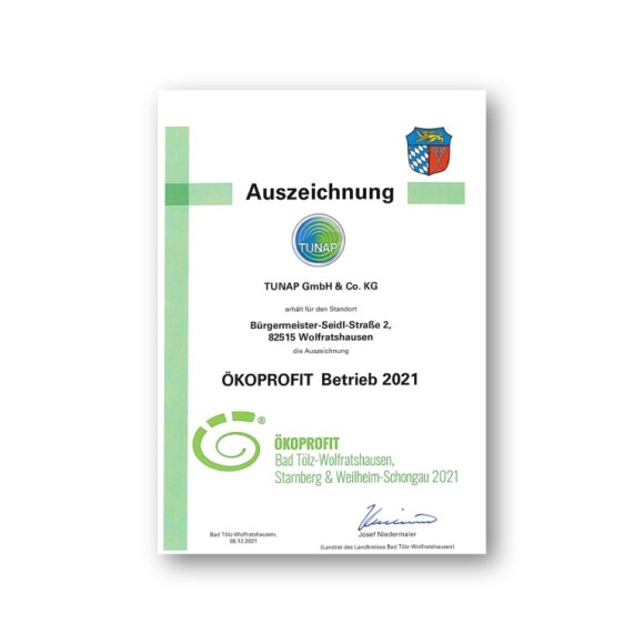 Ökoprofit Zertifikat
